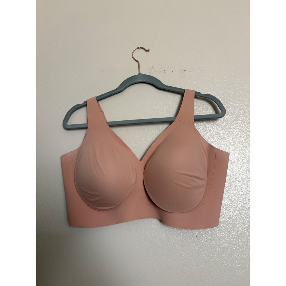 Evelyn & Bobbie Women's The Starlette Plunge Bra Nude Pink Wireless 3XL